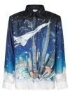 Casablanca Mens Vol De Nuit Classic Long-sleeve Silk Shirt Xl