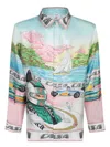 Casablanca Mens The Art Of Racing Classic Long-sleeve Silk Shirt In Gray