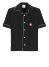 Casablanca Black Shirt With Classic Lapels And All-over Embossed Monogram In Black