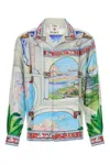 Casablanca Pure Silk Shirt With Graphic Print In Lepassage