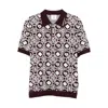 Casablanca Monogram Knit Short-sleeved Polo T-shirt In Multi