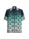 Casablanca Men Gradient Monogram Short Sleeve Silk Shirt In Multi