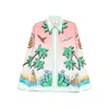 Casablanca Graphic Print Button-down Collar Chest Pocket Shirt In Multicolor