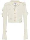 Casablanca Short Cardigan In Knitwear With Flowers In Multicolor