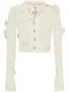 Casablanca Short Cardigan In Knitwear With Flowers In Multicolor