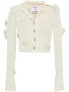 Casablanca Short Cardigan In Knitwear With Flowers In Multicolor