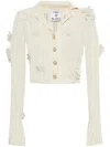 Casablanca Short Cardigan In Knitwear With Flowers In Multicolor