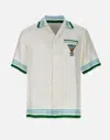 Casablanca Silk Shirt With Graphic Print And Chest Pocket In Multicolour