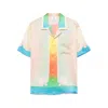 Casablanca Silk Short Sleeve Printed Shirt In Multi