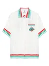 Casablanca White Silk Shirt With Graphic Print At The Chest In White