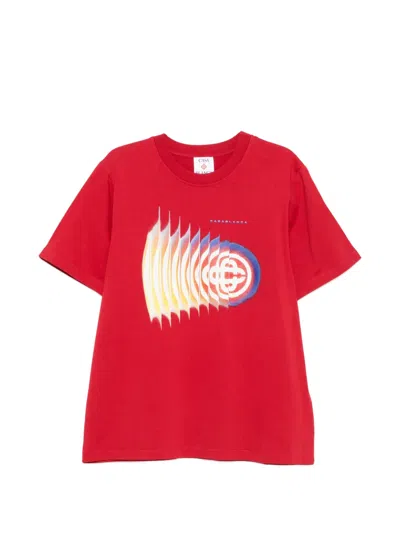 Casablanca Shockwave Cotton T-shirt In Red