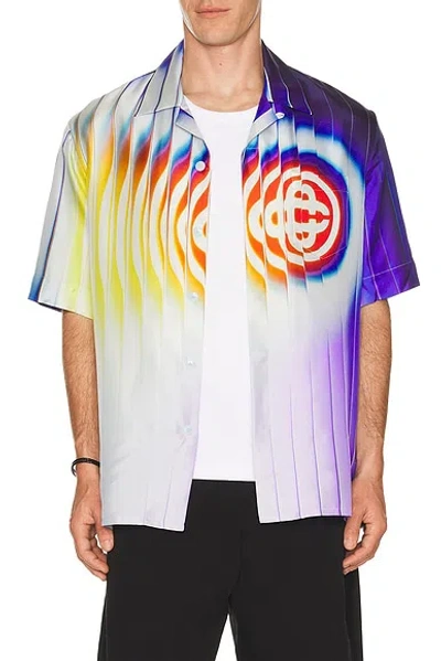 Casablanca Mens Multi Shockwave Emblem-print Silk Shirt