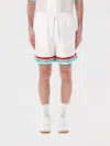 Casablanca Mens Casa Way World Series Relaxed-fit Striped Silk Shorts