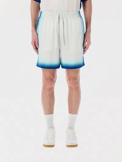 Casablanca "home Way Skate" Silk Shorts In White