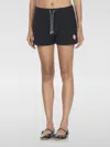 Casablanca Monogram Textured Elastic Waist Drawstring Shorts In Black