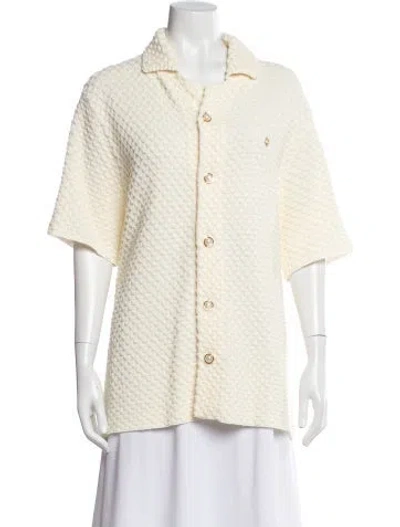 Pre-owned Casablanca Short Sleeve Button-up Top In Neutrals