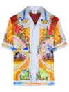 Casablanca Men's Short Sleeve Cuban Collar Shirt | Size Medium | Ums25sh00305