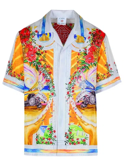 CASABLANCA CASABLANCA SHORT SLEEVE CUBAN COLLAR SHIRT