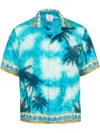 Casablanca Men's Short Sleeve Cuban Collar Shirt