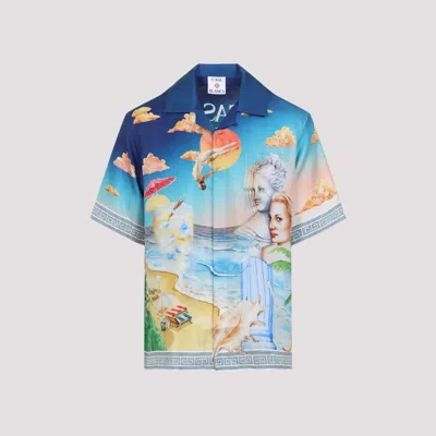 CASABLANCA CASABLANCA SHORT SLEEVE CUBAN COLLAR SHIRT
