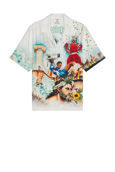 Casablanca Graphic Print Cuban Collar Shirt In Multicolour
