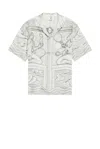 Casablanca Short Sleeve Cuban Collar Shirt In Sacred Stone