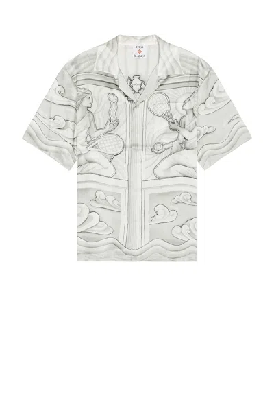 Casablanca Short Sleeve Cuban Collar Shirt In Sacred Stone