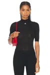 Casablanca Womens Black Brand-patch Ribbed Cotton-blend Top In Black