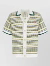 Casablanca Cotton Tuck Stitch Button-up Sweater In Multi