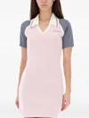 Casablanca Fitted Mini Dress In Light Pink With Contrasting Collar And Sleeves In Pink