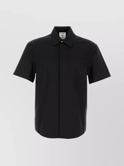 CASABLANCA SHORT SLEEVE POPLIN SHIRT WITH CHEST POCKET