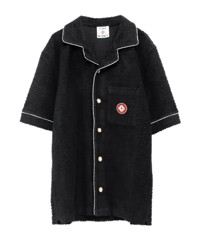 CASABLANCA CASABLANCA LOGO PATCH SHORT-SLEEVED SHIRT