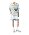Casablanca Mens Fuji Dream Cuban Collar Printed Silk Shirt In White