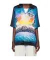 Casablanca Multicolor 'la Prémonition' Short Sleeve Silk Shirt