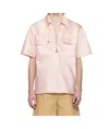 Casablanca Pink Satin Quarter Zip Shirt In Nude