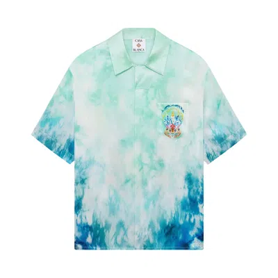 Pre-owned Casablanca Short-sleeve Shirt 'surf Lotus' | White | Men's Size L