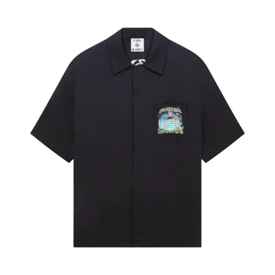 Pre-owned Casablanca Short-sleeve Shirt 'volcano' | Black | Men's Size Xl