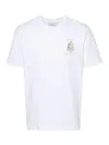 Casablanca White Crewneck T-shirt With Logo Detail On The Front And Maxi Logo Print On The Rear In White