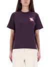 Casablanca Short-sleeved Crew Neck T-shirt With Floral Print In Purple