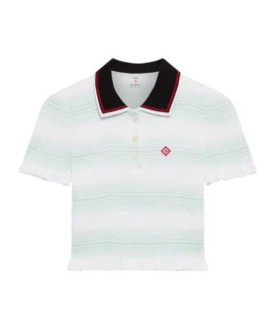 Casablanca Short-sleeved Polo Shirt In White