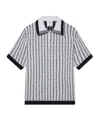 Casablanca White Polo With Classic Collar And All-over Logo Motif In Cotton Man In Gray