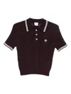 Casablanca Short-sleeved Polo Shirt In Cotton Knit In Brown