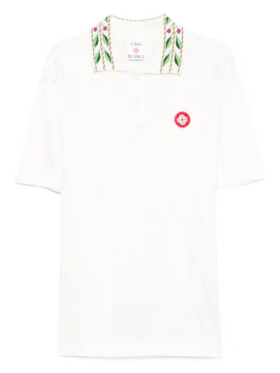 CASABLANCA CASABLANCA SHORT-SLEEVED POLO SHIRT IN LAUREL PIQUÉ