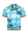 Casablanca Short-sleeved Printed Shirt In Blue