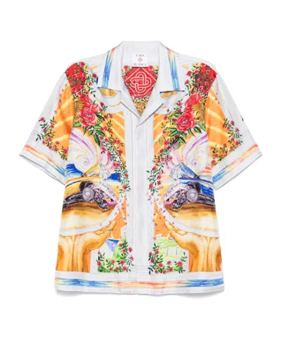 Casablanca La Tornade De Rose Short Sleeve Shirt In Multi