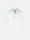 Casablanca Short Sleeved Shirt In Jacquard Cotton Blend Terry Cloth With White Monogram