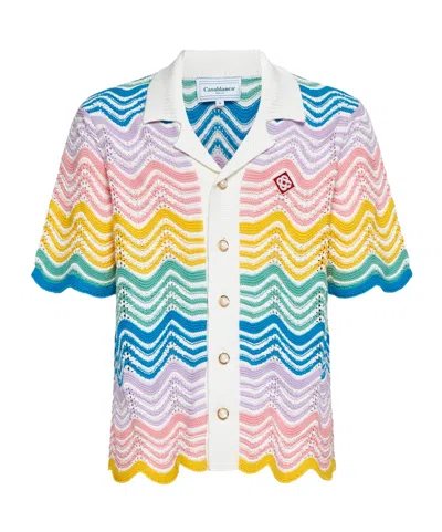 Casablanca Knit Wave Shirt Gradient In Multi