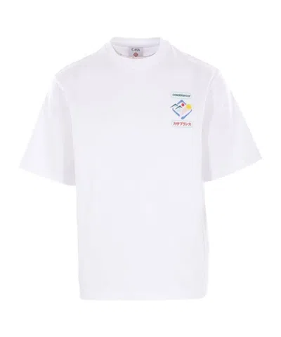 CASABLANCA CASABLANCA LOGO PRINTED CREWNECK T-SHIRT