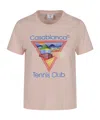 Casablanca Cotton Crew Neck T-shirt With Graphic Print In Pink