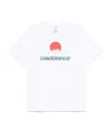 Casablanca White Crewneck T-shirt With Logo On The Front In Green